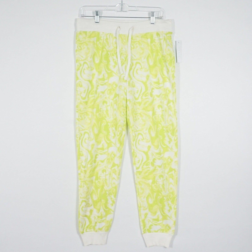 New Abound Womens Sweat Pants Size Medium Green Marbled Tie Dye Draw String